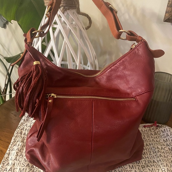Isaac Mizrahi Deep Red Leather Bag - Picture 14 of 15